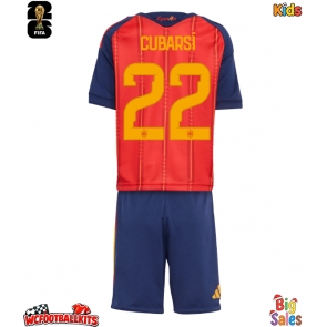 Spain Pau Cubarsi #22 Replica Home Stadium Kit for Kids World Cup 2026 Short Sleeve (+ pants)